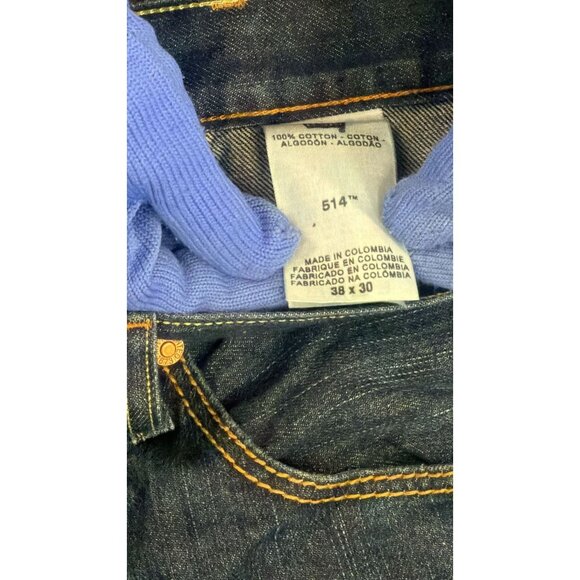 Levi's 514 Straight Fit Jeans Mens 38x30 Dark Wash Blue Denim 100% Cotton - Picture 4 of 4